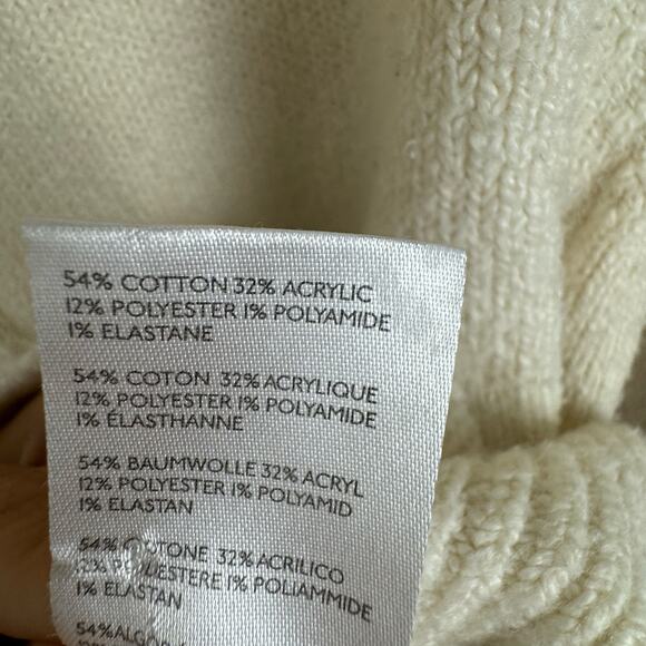Anthropologie Turtleneck Sweater Ivory Long Sleeve Size Medium Relaxed Offwhite - Picture 5 of 8